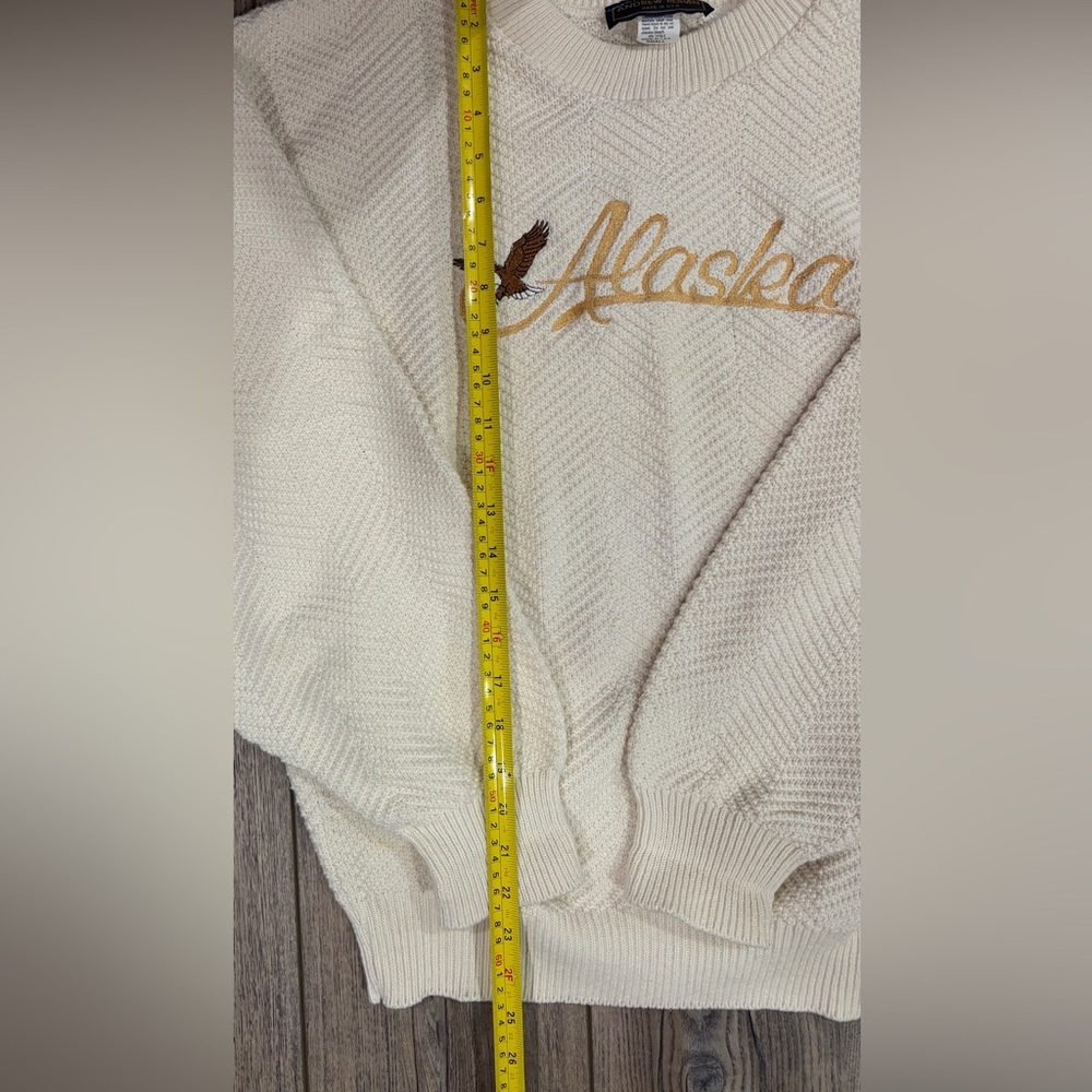Vintage Andrew Rohan “Alaska” 100% Cotton Crewneck Sweater Made in USA Small USA - Picture 8 of 8